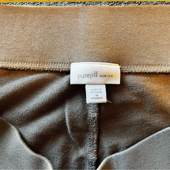 PureJill Affinity Women’s Brown Slim Leg Pants 1X Brown - Picture 4 of 7